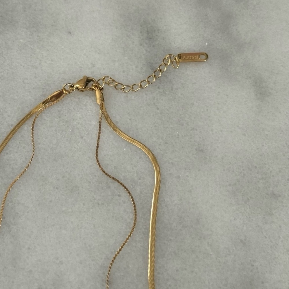 Gold Layering Layered Turquoise Pendant Necklace - Picture 4 of 5